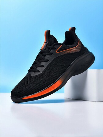 Scarpe da corsa casual sportive con lacci, in maglia traspirante, con suola ammortizzata e morbida, adatte per gli uomini in autunno