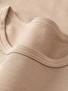 mini bala Girls' Pajamas: Skin-Friendly, Sweat-Absorbing Base Suit - Camel - View 3