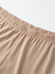 mini bala Girls' Pajamas: Skin-Friendly, Sweat-Absorbing Base Suit - Camel - View 5