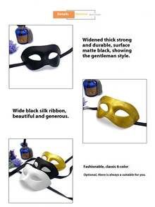 1pc Adult Vintage Half Mask For Masquerade Party Costume Mask For Men - Multicolor - View 2