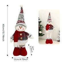 1 pieza, Muñeca decorativa de Navidad Adorno Año Nuevo Figura de Reno, Muñeco de Nieve, Santa Claus de pie Decoración Feliz Navidad