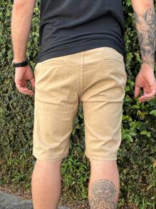 Men's Bermuda Twill Light Beige 's Jean Shorts Men's Slim Sport Bermuda Shorts - Màu be - Xem 4