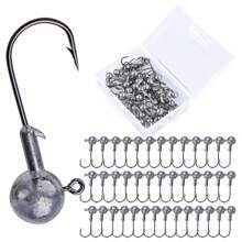 Goture 圆形铅头钩，用于淡水咸水钓鱼的铅头钩，带钓鱼箱的 Swimbait 铅头钩，用于钓鳟鱼鲈鱼，Crappie Pro 铅头钩