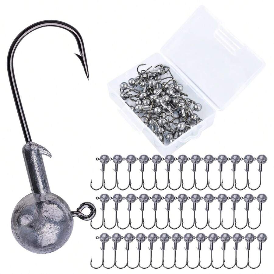 Goture 圆形铅头钩，用于淡水咸水钓鱼的铅头钩，带钓鱼箱的 Swimbait 铅头钩，用于钓鳟鱼鲈鱼，Crappie Pro 铅头钩