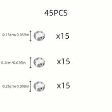 45pcs Sexy Sparkling Transparent Tooth Jewelry Set, Imitation Crystal Rhinestone Teeth Accessories, DIY Dental Decorations, Unisex - 45PCS Transparent Color - View 5