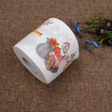 1 Roll, Printed Christmas Creative Roll Paper, Santa Claus Toilet Paper, Creative Toilet Paper, Cool Pattern Tissue, Colorful Napkin, Christmas Decoration,Christmas - Multicolor - View 7