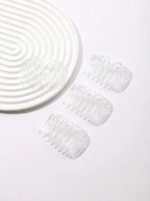 4支装 7.5厘米 11齿 女士优雅PS（聚苯乙烯）侧梳，适合日常佩戴、发饰、婚礼、新娘发型设计、侧梳、头饰 - 彩色 - 查看 11