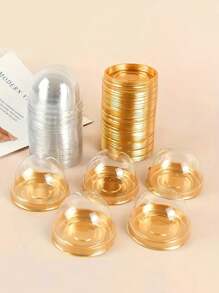 20/25/30/35/40/50pcs/Set Transparent Plastic Cake Box With Clear Dome, Cookie Cheese Pastry & Dessert Display Stand,For Wedding Birthday Party, Back To School Valentine Day