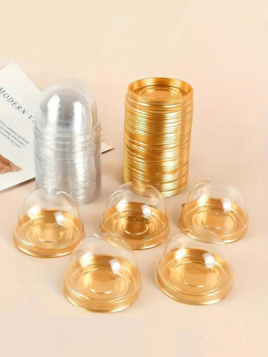 20/25/30/35/40/50pcs/Set Transparent Plastic Cake Box With Clear Dome, Cookie Cheese Pastry & Dessert Display Stand,For Wedding Birthday Party, Back To School Valentine Day