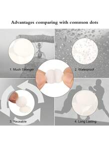 216 个/108 对强力粘性圆形尼龙圆点，圆点贴纸自粘紧固件胶带，带防水粘性胶带的钩环圆点，非常适合教室、办公室、家庭 - 彩色 - 查看 3
