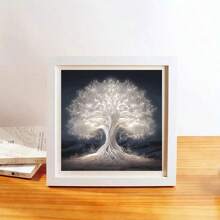 1pc Captivating 5D Diamond Painting Kit - Luminous Tree Design Diamond Art, DIY Diamond Painting Cross Stitch, Frameless Wall Decor For Living Room, Bedroom, Office, Perfect Artistic Gift