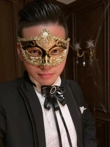1 chiếc Mặt nạ nửa mặt cong cao 3D thủ công dành cho cả nam và nữ, thích hợp cho Halloween, lễ hội, tiệc tùng, biểu diễn - Thiết kế dày - nhiều màu - Xem 4