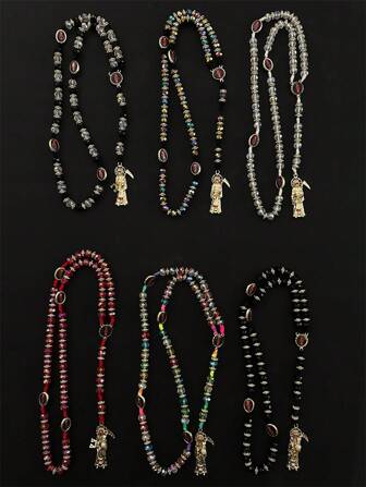 圣死神项链，款式。Collar De La Santa Muerte Estilo Rosario 圣诞节万圣节男女礼物