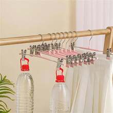 5 chiếc kẹp treo quần bằng thép không gỉ có thể điều chỉnh, chống trượt, vô hình, dễ sử dụng, thích hợp cho tủ quần áo và gia đình, áp dụng cho váy, quần, tất và đồ lót, cửa hàng quần áo, tiệm giặt là, khách sạn, nhà nghỉ - Hồng - Xem 6