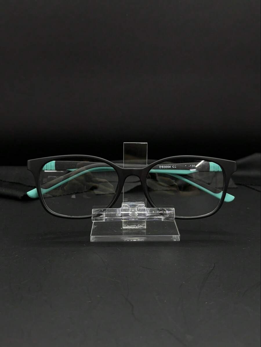 Children's Glasses Children's Frame Boy Girl Square Rubberized Flexible - 綠色 - 查看 1