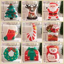 1 件卡通圣诞不对称枕头（带枕芯）由短毛绒涤纶纤维制成。双面柔软。适合家庭和户外装饰，是圣诞节气氛的必备品。9 种设计可供选择（圣诞老人、雪人、驯鹿、圣诞礼盒、拐杖糖、圣诞树、圣诞花环、圣诞袜）。可以接受单个或组合设计。非常适合作为圣诞派对礼物。 - 彩色 - 查看 2