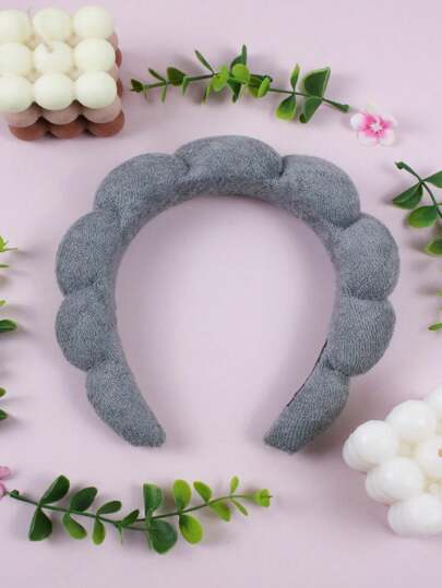 Diadema con esponja de microfibra para lavado facial, cara, rosto, skincare, limpieza, maquillaje, handmade