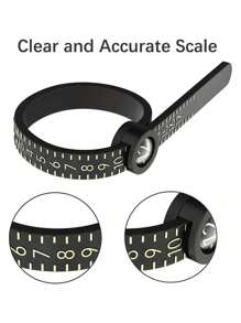 Black Finger Sizer Ruler With Magnifier, Precise Ring Measuring Tool, Inch Scale, For Wedding Gifts, Engagement Ring Sizing Measurement Tape Measure - Multicolor - View 5