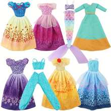 Juego de vestir de muñeca princesa de cuento de hadas - 1/8 piezas, incluye vestido y accesorios, apto para muñecas de moda de 11.5", regalo de cumpleaños para niñas (muñeca no incluida) - Multicolor - Ver 2