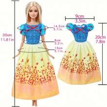 Juego de vestir de muñeca princesa de cuento de hadas - 1/8 piezas, incluye vestido y accesorios, apto para muñecas de moda de 11.5", regalo de cumpleaños para niñas (muñeca no incluida) - Multicolor - Ver 9