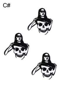 1 Set Of 3/6pcs Black And White Skull Embroidery Ironing Patches Halloween Costume Decoration Accessories Are Fashionable And Versatile Suitable For DIY Clothing Cloth Stickers Jackets, T-Shirts, Pants, Jumpsuits, Hats, Bags, Etc - 3pcs - View 10
