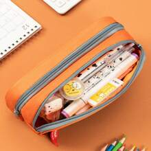 Großer Kapazität Federmäppchen, Stiftebox, einfaches Schüler Federmäppchen Stiftebox Aufbewahrungsbox Geschenk, Schüler Zubehör, Schul-Lernbedarf, Mehrzweck Federmäppchen, kreative Stiftebox, Aufbewahrungstasche für den Schreibtisch, Bürobedarf - 21cm*9cm*5cm - Übersicht 8