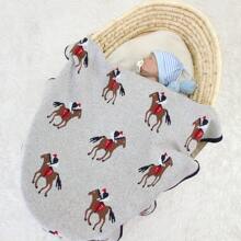 1pc Infant Baby Blanket Swaddle With Cute Pattern, All-Season Love Valentine