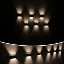 6pcs/1pc Outdoor Solar Wall Lights, Easy Installation, 8/10 LED Waterproof Up & Down Lighting Decorative Lamps, Suitable For Garden, Yard, Park, Wall