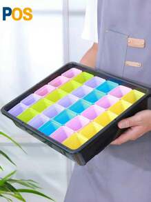 Set da 10 Pezzi Vaso da fiori quadrato di colore misto, mini vaso per piante grasse con vassoio, fioriera in plastica, decorazione domestica da giardino