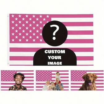 1pc Customizable Pink American Flag- Personalized Polyester Decorative Flag For Garden, Clubs, Concerts, Bars, Dorms, Living Rooms, Bedrooms - No Electricity Needed Multi-Functional, Reusable For Graduation, For Weddings, For Housewarming Dining Room, Living Room, Bedroom, Office, Tea Room, Home, Garden, Christmas Mother's Day Graduation