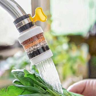 1-Piece Water Filter, Activated Carbon Filtration, Removes Chlorine, Fluoride, Heavy Metals, Hard Water, Suitable For Home Kitchens And Bathrooms