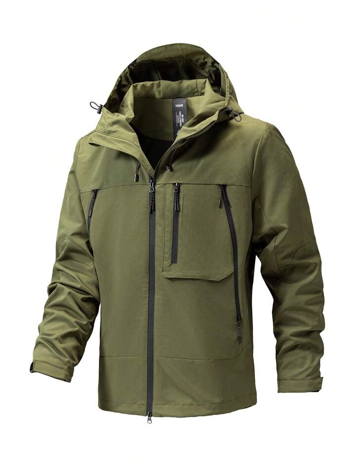 Plus Size Men's Casual Loose Fit Hooded Jacket, New Autumn