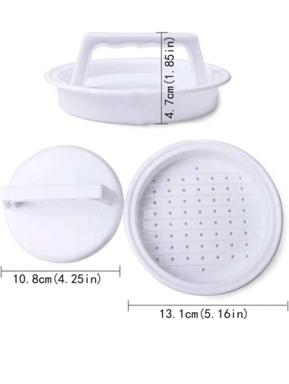 1 pieza Molde para hamburguesa, Prensa para hamburguesas antiadherente, Molde para hacer cheeseburgers, Herramienta creativa para dar forma a las hamburguesas, Apto para carne, queso, verduras, para hacer hamburguesas en picnics al aire libre, asados, herramienta de cocina, utensilios de cocina, accesorio para asar a la parrilla, cocina, camping, carne, aves de corral, decoración del hogar, almacenamiento, artículos para fiestas