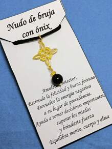 Witch Knot Necklace Pewter Protection Quartz Protection Amulet Evil Eye - 瑪瑙 - 查看 2