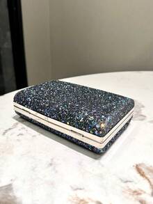 1 chiếc túi cầm tay đính sequin lấp lánh có dây xích, thích hợp cho tiệc tùng, đám cưới, dịp trang trọng, túi đeo vai xích kim loại thời trang dành cho nữ - Nhiều màu - Xem 7