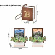 1/2/8pcs 3D Folding Magic Book Mini Keychain, Decompression Creative Keyring, Random Pattern Christmas & Halloween Small Gift Car Accessories Bag Charm School Letter