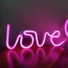 1pc Romantic Neon Light Wall Decor LED Lamp, Battery Or USB Powered, For Room Wall Decor, Tabletop Decor, Wedding Anniversary Party Supplies, Girls Gift, Birthday Gift, Mother's Day Gift (Batteries Not Included) - Multicolor - View 3