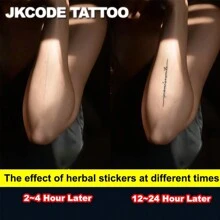 JKCODE TATTOO Independent Designer Sacred Angel Wings & Letter Doodle, Herbal Dye Temporary Tattoo, 15-Day Realistic Tattoo Experience