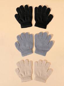 6pcs/2pcs Baby & Kid Dinosaur Print Knit Hat And Gloves Set, Warm And Cute Baby Hat And Fingerless Mittens, Suitable For Daily Outdoor Use In Autumn And Winter, Great As Birthday Gift For Son Or Daughter