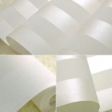 Q QIHANG Non-Self Adhesive Modern Minimalist Country Striped Wallpaper Roll For Living Room Bedroom Tv Backdrop Wall Roll Non-Pasted White Color 1.73'W X 31.17'L - trắng - Xem 6