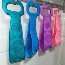 Silicone Back Scrubber - Multipurpose Long Shower Loofah For Strong Two-Sided Exfoliation And Body Scrubbing, For Men And Women Home Bathroom Decor Fall Decor Back To School - Multicolor - View 4