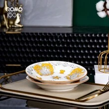 12Piece Light Yellow Dinnerware Set, Porcelain, Set With Plates, Bowls And Fruit Plates, Service For 4 -QOMO 1996 - Mustard Yellow - View 6