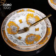 12Piece Light Yellow Dinnerware Set, Porcelain, Set With Plates, Bowls And Fruit Plates, Service For 4 -QOMO 1996 - Mustard Yellow - View 8