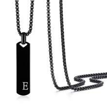 1 件简约时尚不锈钢 26 字母吊坠项链，60 厘米不锈钢盒链，适合作为送给朋友和爱人的礼物 - 簡約時尚不鏽鋼26字母項鍊吊墜 - 查看 27