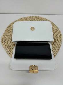 Women's Dark Chain Crossbody Bag - 白色 - 查看 4