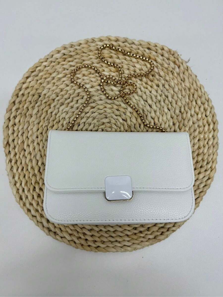 Women's Dark Chain Crossbody Bag - 白色 - 查看 1