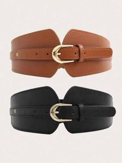 1pc Women's Single Buckle Waist Belt, Suitable For Dresses, Everyday Wear, Halloween, Summer, School And Other Occasions