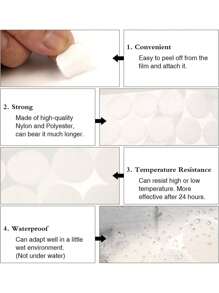 216 个/108 对强力粘性圆形尼龙圆点，圆点贴纸自粘紧固件胶带，带防水粘性胶带的钩环圆点，非常适合教室、办公室、家庭 - 彩色 - 查看 4