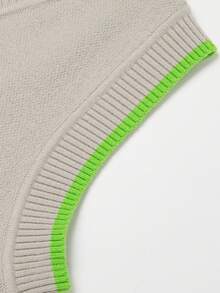 Mini Bala 年轻女孩针织背心秋季柔软针织衫 - 綠色 - 查看 6