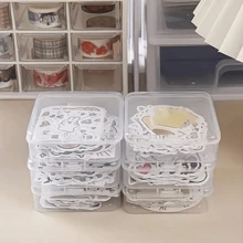 6pcs Desktop Organizer Storage Box Grid Tray For Charging Cable, Power Cord, Office Supplies Back To School - Clear - View 12